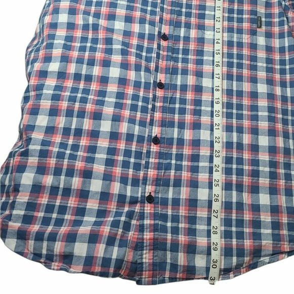Columbia Mens Large Blue , Pink,  White Plaid  Button Down Shirt - Picture 7 of 8